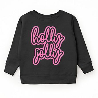 Holly Jolly Outline Puff - Youth Graphic Sweatshirt