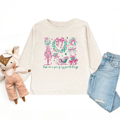 These Are A Few Of My Favorite Things Coquette - Toddler Long Sleeve Graphic Tee