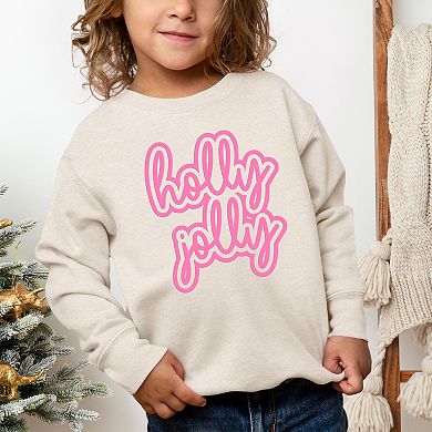 Holly Jolly Outline Puff - Toddler Graphic Sweatshirt
