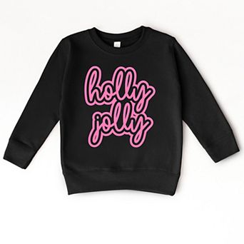 Holly Jolly Outline Puff - Toddler Graphic Sweatshirt