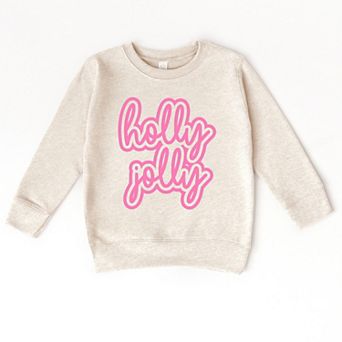 Holly Jolly Outline Puff - Toddler Graphic Sweatshirt