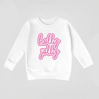 Holly Jolly Outline Puff - Toddler Graphic Sweatshirt