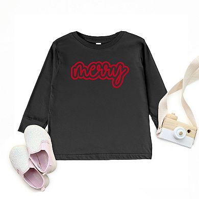 Merry Outline Puff - Toddler Long Sleeve Graphic Tee