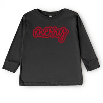 Merry Outline Puff - Toddler Long Sleeve Graphic Tee