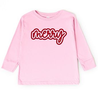 Merry Outline Puff - Toddler Long Sleeve Graphic Tee