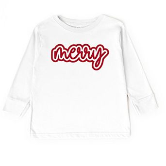 Merry Outline Puff - Toddler Long Sleeve Graphic Tee