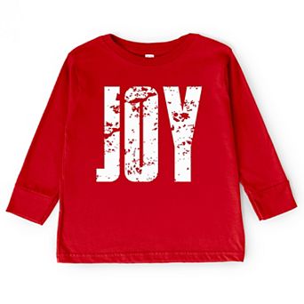 Joy Block Distressed - Toddler Long Sleeve Graphic Tee