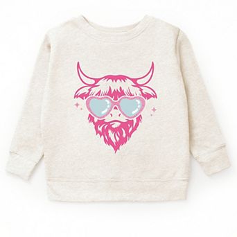 Cow Heart Glasses Glitter - Youth Graphic Sweatshirt