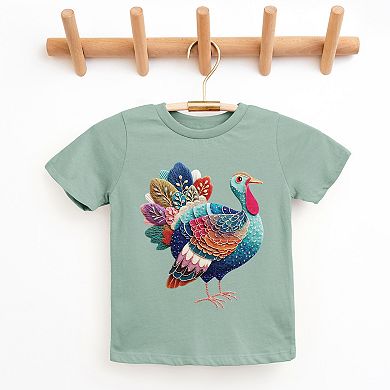 Turkey Patchwork Print - Youth Short Sleeve Graphic T-Shirt