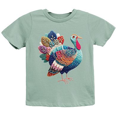 Turkey Patchwork Print - Youth Short Sleeve Graphic T-Shirt