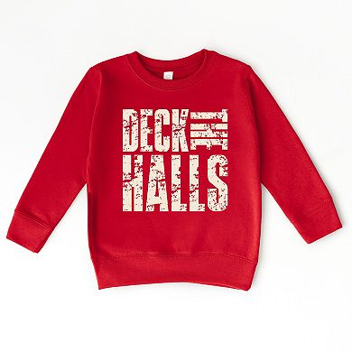 Deck the Halls Block Distressed - Toddler Graphic Sweatshirt