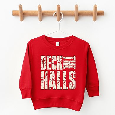 Deck the Halls Block Distressed - Toddler Graphic Sweatshirt