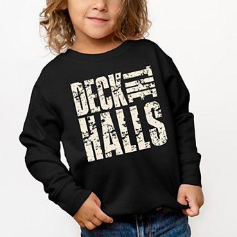 Deck the Halls Block Distressed - Toddler Graphic Sweatshirt