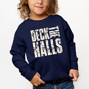 Deck the Halls Block Distressed - Toddler Graphic Sweatshirt