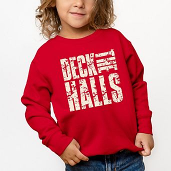 Deck the Halls Block Distressed - Toddler Graphic Sweatshirt