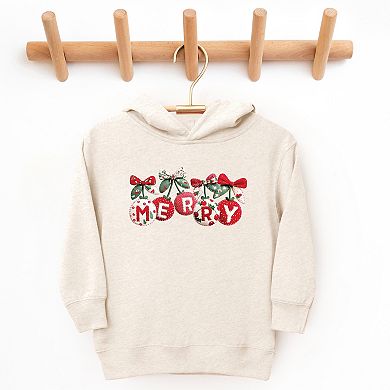 Merry Ornaments Quilted Print - Toddler Hoodie