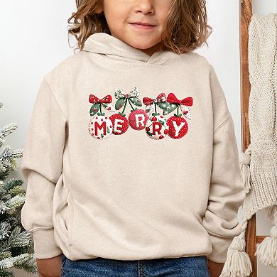 Merry Ornaments Quilted Print - Toddler Hoodie
