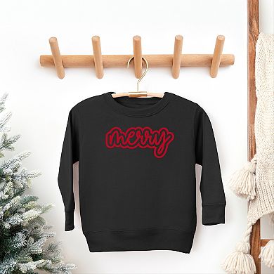 Merry Outline Puff - Toddler Graphic Sweatshirt
