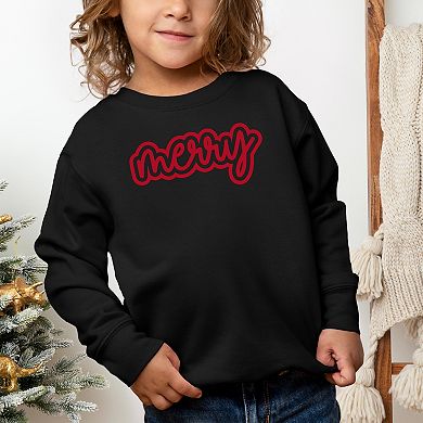 Merry Outline Puff - Toddler Graphic Sweatshirt