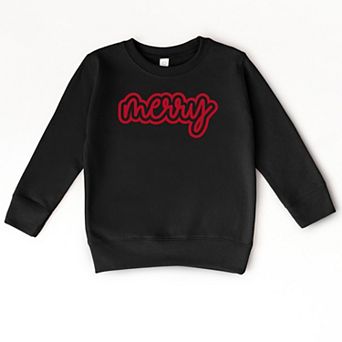 Merry Outline Puff - Toddler Graphic Sweatshirt