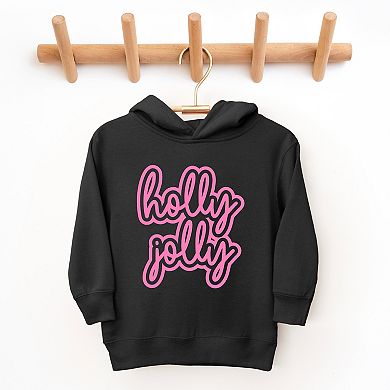 Holly Jolly Outline Puff - Toddler Hoodie