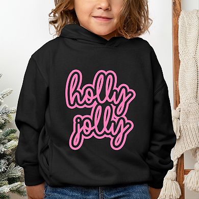 Holly Jolly Outline Puff - Toddler Hoodie