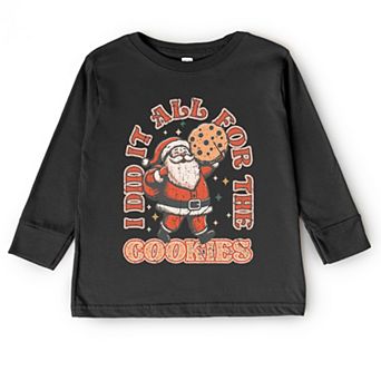 I Did It All For The Cookies Santa - Toddler Long Sleeve Graphic Tee