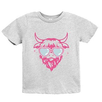 Cow Heart Glasses Glitter - Youth Short Sleeve Graphic T-Shirt