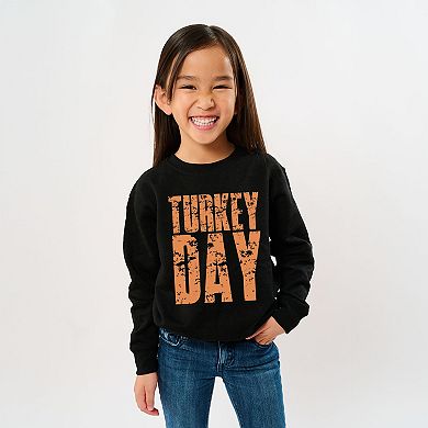 Turkey Day Block Distressed - Youth Graphic Sweatshirt