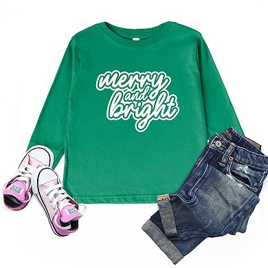 Merry & Bright Outline Puff - Toddler Long Sleeve Graphic Tee