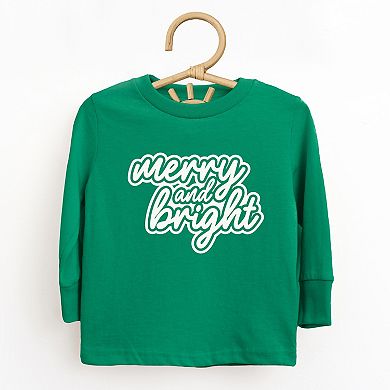 Merry & Bright Outline Puff - Toddler Long Sleeve Graphic Tee