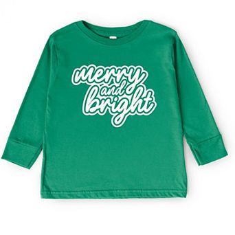 Merry & Bright Outline Puff - Toddler Long Sleeve Graphic Tee