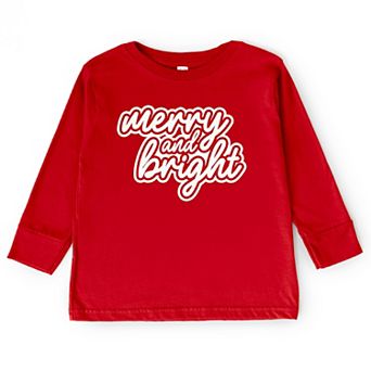 Merry & Bright Outline Puff - Toddler Long Sleeve Graphic Tee