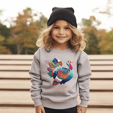 Turkey Patchwork Print - Toddler Graphic Sweatshirt