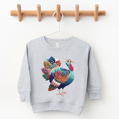 Turkey Patchwork Print - Toddler Graphic Sweatshirt