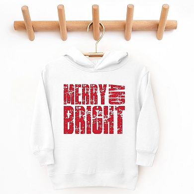 Merry and Bright Block Distressed - Toddler Hoodie