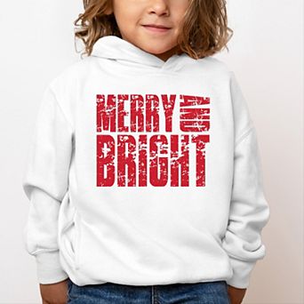 Merry and Bright Block Distressed - Toddler Hoodie