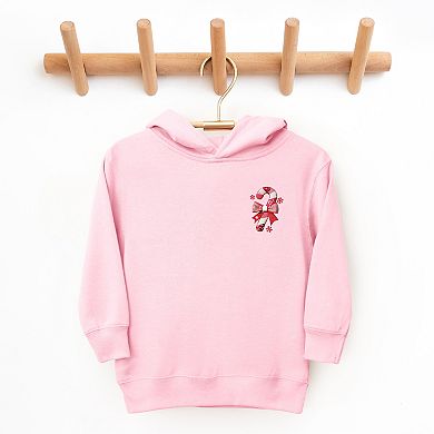 Candy Cane Bow Patchwork Print - Toddler Hoodie