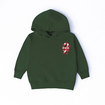 Candy Cane Bow Patchwork Print - Toddler Hoodie