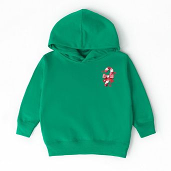 Candy Cane Bow Patchwork Print - Toddler Hoodie