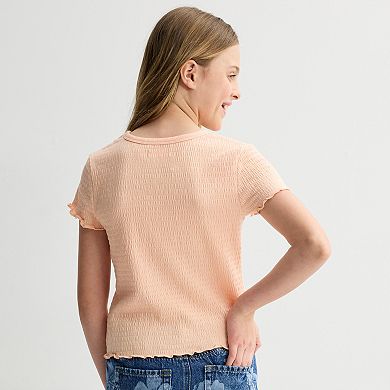 Girls 6-20 SO® Smocked Baby Tee in Regular & Plus Size