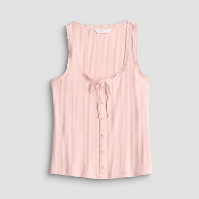 Women's LC Lauren Conrad Pointelle Lace Trim Tank Top