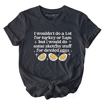 Deviled Eggs Funny T-Shirt, Thanksgiving Friendsgiving Foodie Tee