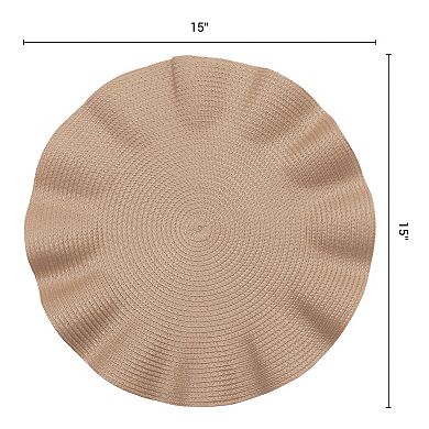 Farmhouse Placemats Set of 6 Placemat with Wavy Edge for Dining Table Decor Kitchen Table Mat 15inch