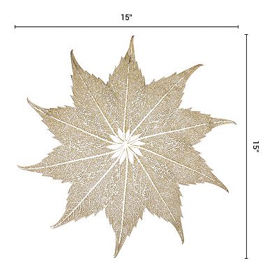 Farmhouse Placemats Set of 6 Leaf Shape Placemats for Dining Table Decor Indoor Table Mat 15*15inch