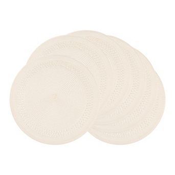 Farmhouse Round Placemats Set of 6 Woven Placemats for Decor, Kitchen Table Mat for Holiday 15inch