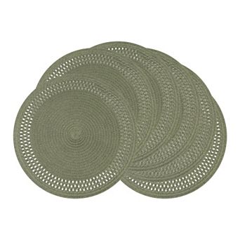 Farmhouse Round Placemats Set of 6 Woven Placemats for Decor, Kitchen Table Mat for Holiday 15inch