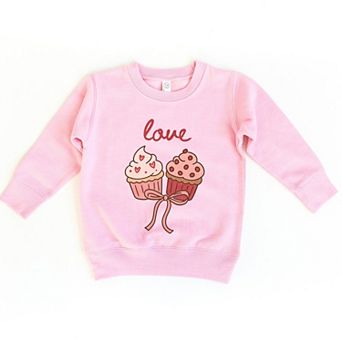 Love Cursive Cupcakes Coquette - Toddler Graphic Sweatshirt