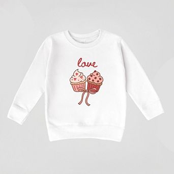 Love Cursive Cupcakes Coquette - Toddler Graphic Sweatshirt