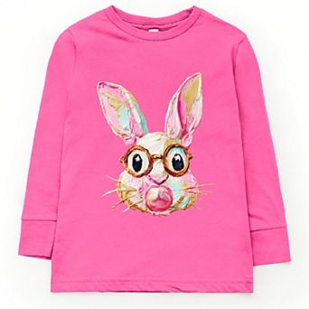 Bunny Face Textured Paint - Toddler Long Sleeve Graphic Tee